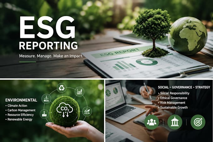 write esg sustainability report, gri, sdg, csr and carbon emissions