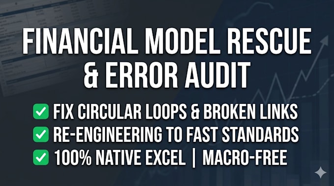 fix excel errors, circular loops, and audit financial model