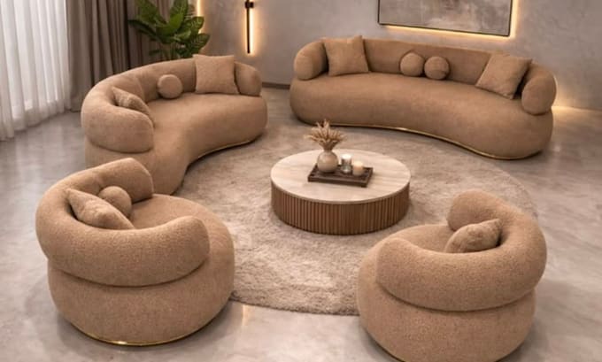 do 3d interior design rendering for living room bedroom and kitchen