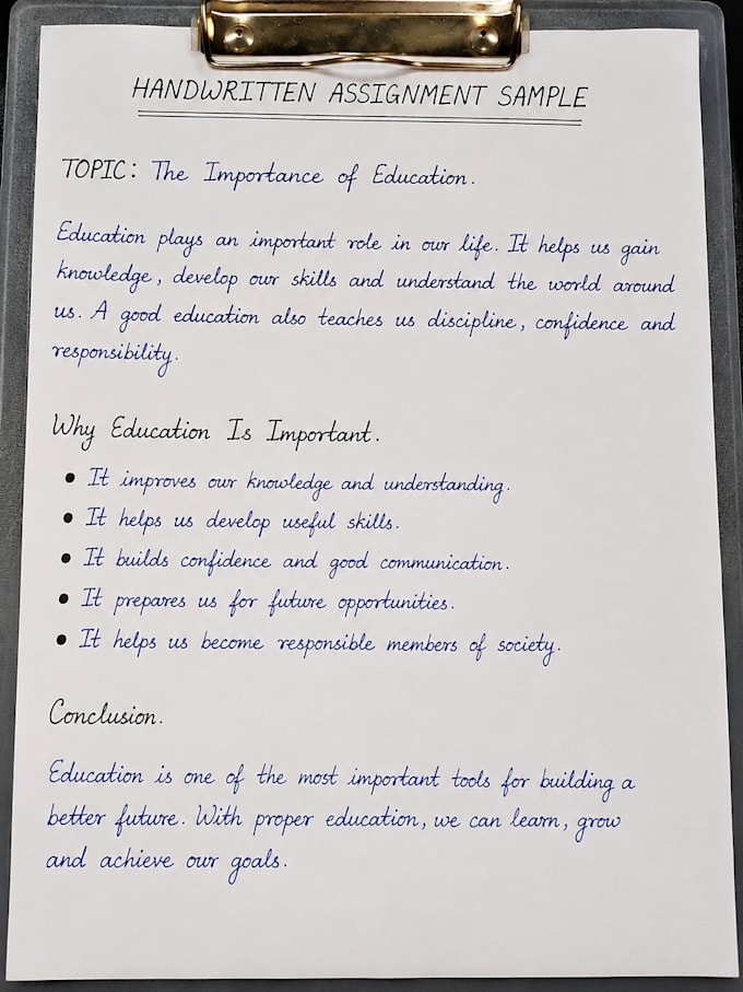 write neat handwritten notes and assignments