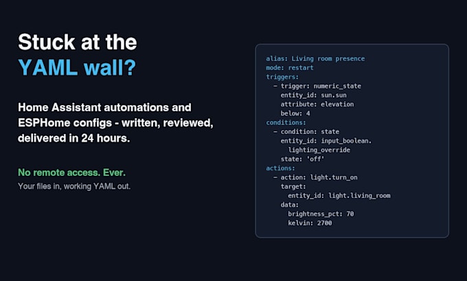 write home assistant automations and esphome configs