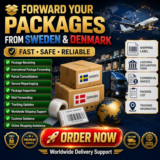 forward your packages from sweden and denmark worldwide