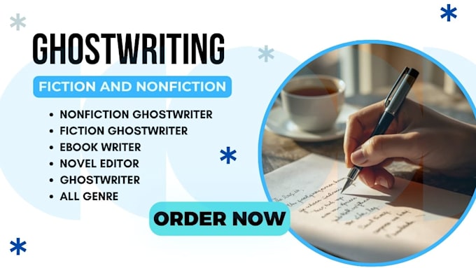 nonfiction ghostwriter, fiction ghostwriter, novel editor, ebook ghost writer