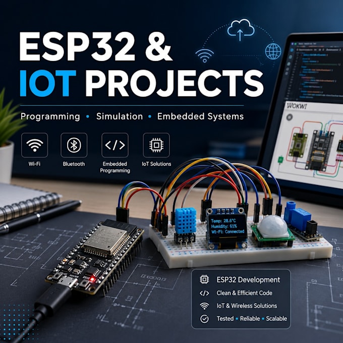 program esp32 and develop iot projects with simulation