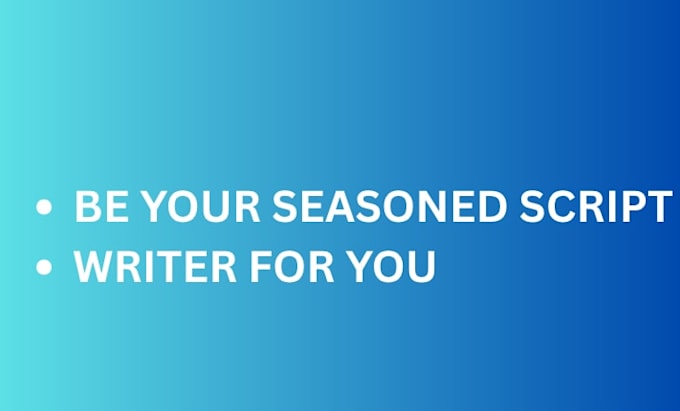 be your seasoned screenplay writer