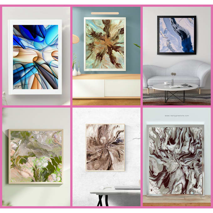 create abstract printable wall art for home decor and etsy