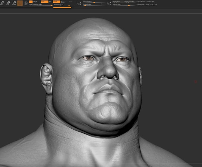 create 3d head bust model, head sculpt and 3d modeling for 3d printing