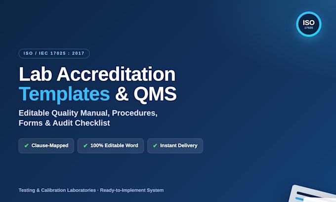 create iso 17025 documented quality management system for your lab