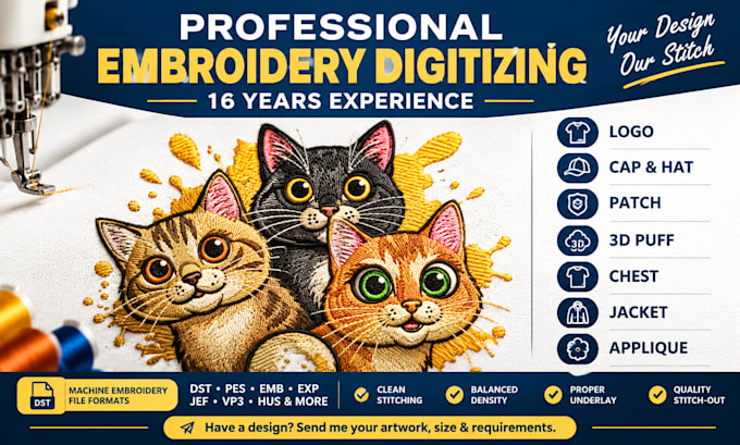 do professional embroidery digitizing for machine embroidery, 3d puff