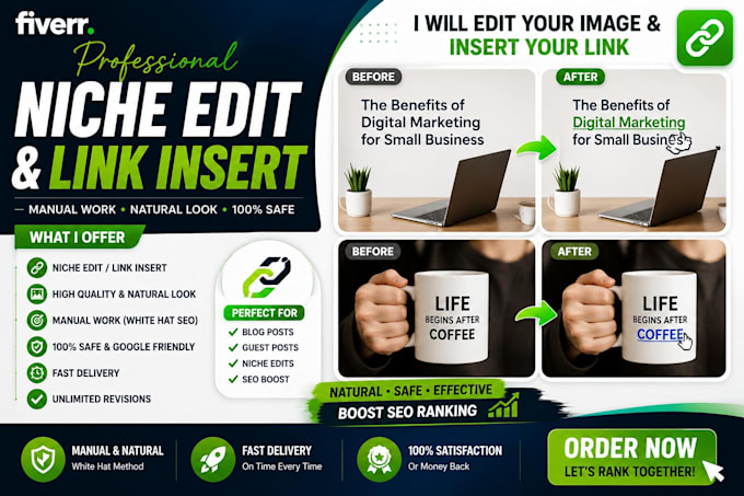 do niche edits and manual link insertion on websites