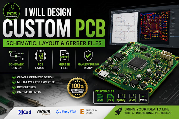 design professional pcb layout, schematic and gerber files