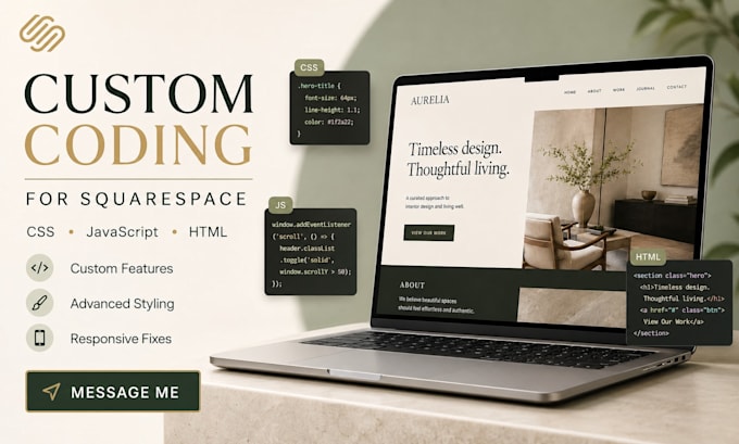 customize squarespace with HTML CSS javascript and code