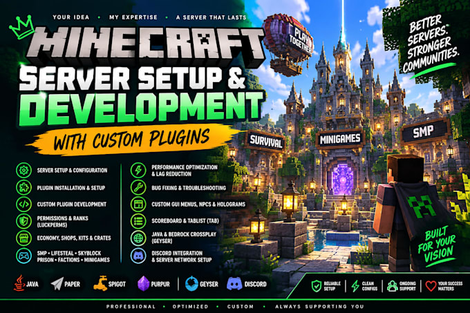 setup and develop minecraft server with custom plugins