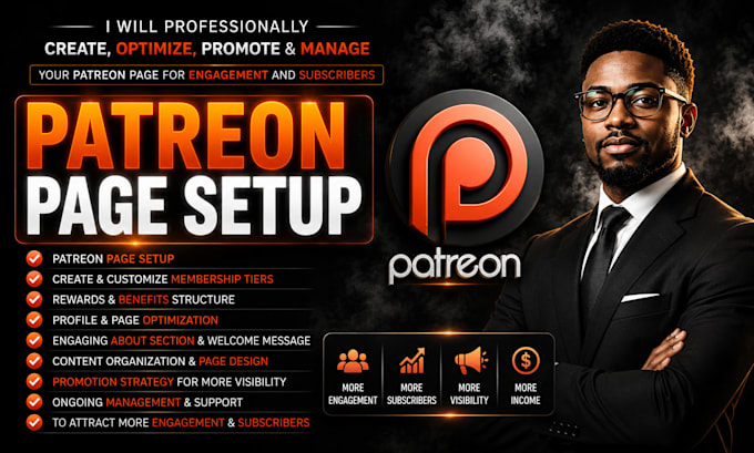 professionally create, optimize, promote and manage your patreon page setup