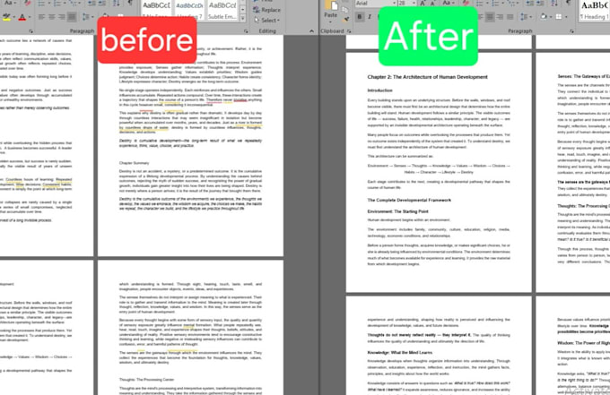 edit and format a book manuscript