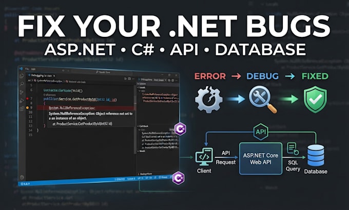 fix bugs and errors in your aspnet core and c sharp project