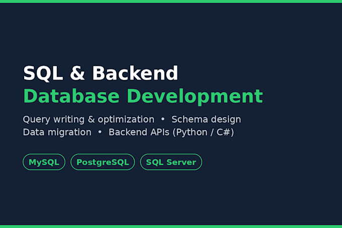 write, optimize, and design sql databases and backend logic