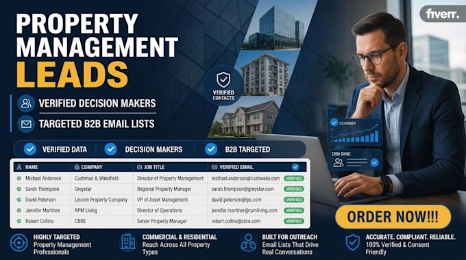 generate verified property management leads and decision maker email list