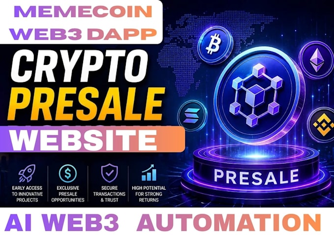 build token launch, memecoin presale website, web3 dapp, wallet, blockchain app