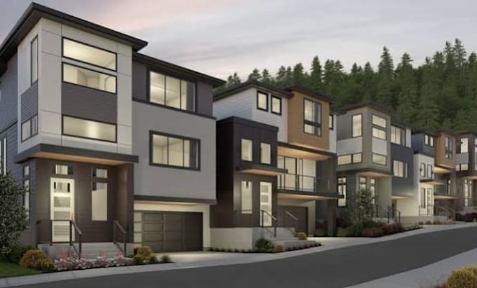 create 3d exterior renders for home facade and house remodel design
