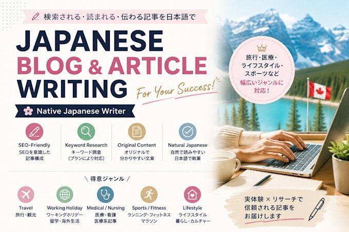 write SEO friendly japanese blog articles