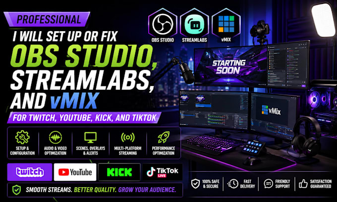 setup obs studio for streaming, recording, gaming and live broadcasts