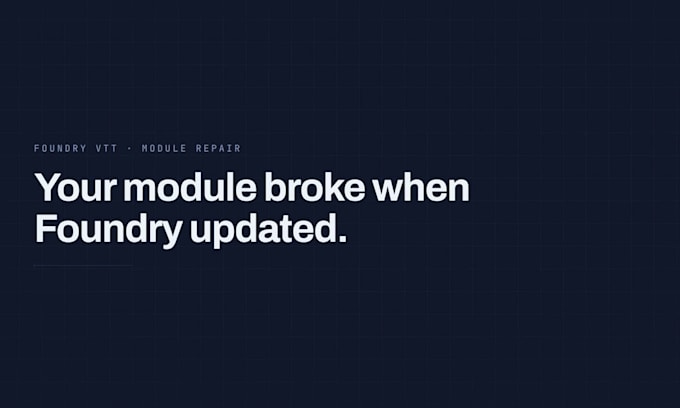 update and fix your foundry module for the latest version