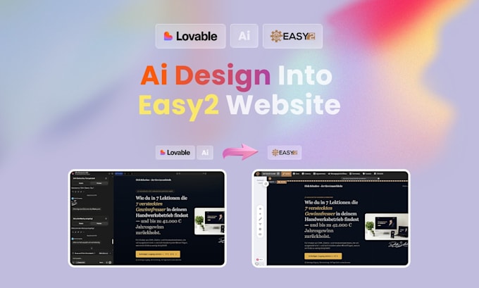 convert your lovable design into easy2 website
