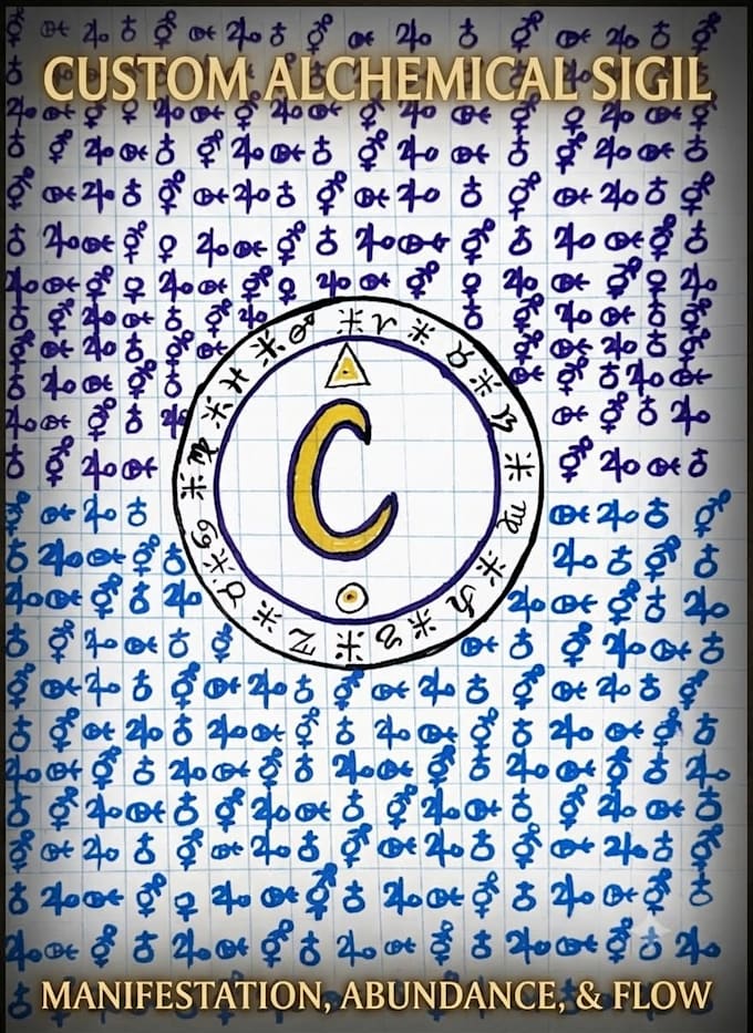 create a custom sigil with alchemical or rune backgrounds