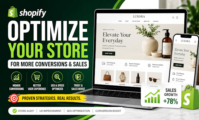 optimize your shopify store for conversions, seo, ux  and sales growth