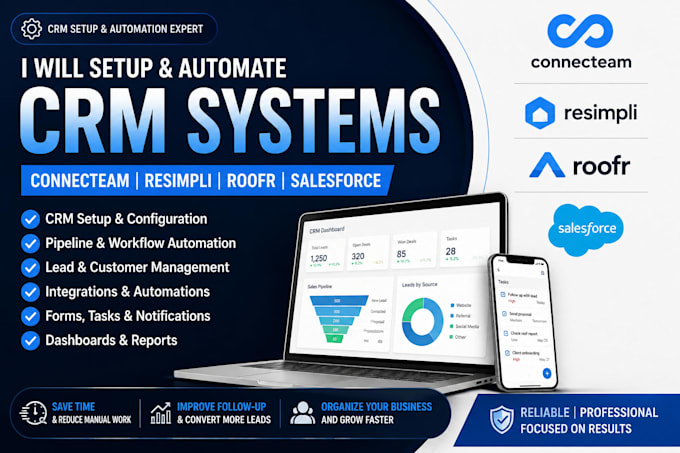 setup connecteam resimpli roofr salesforce crm automation and integration