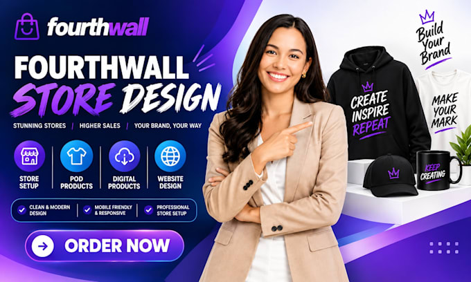 setup fourth wall  store design fourthwall website design fourthwall merch pod