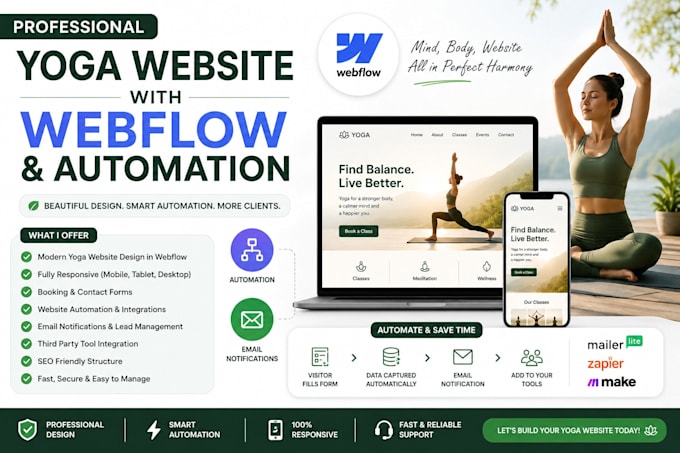 be your yoga webflow and automation in website