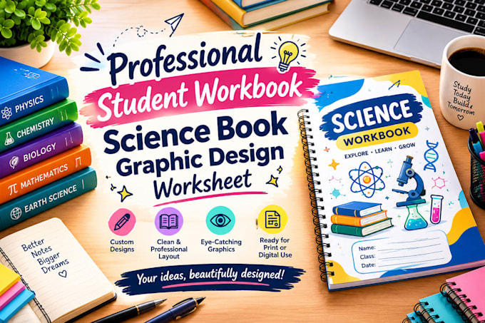 do professional student workbook science book graphic design worksheet