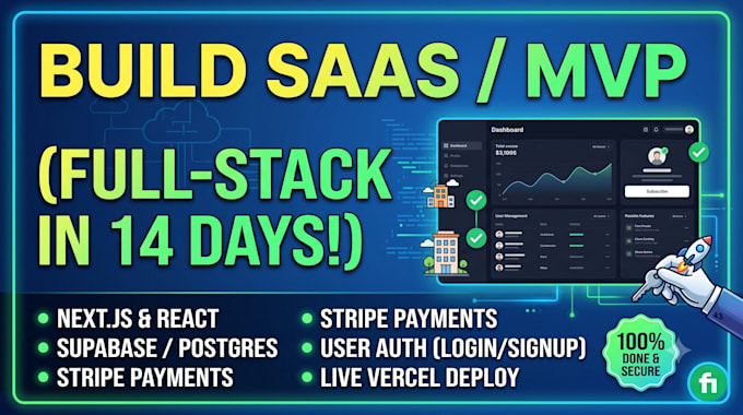 build custom saas mvp or full stack web app in nextjs