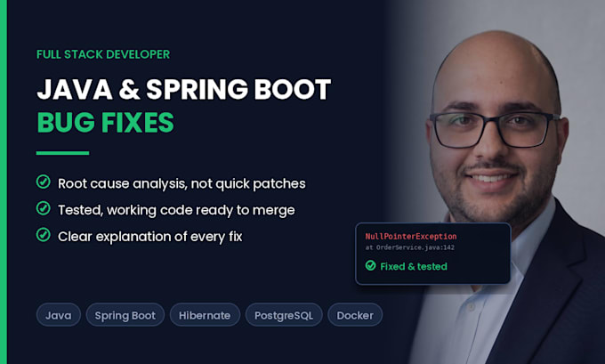fix bugs and errors in your java spring boot backend