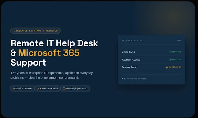 provide remote IT help desk support for windows and microsoft 365