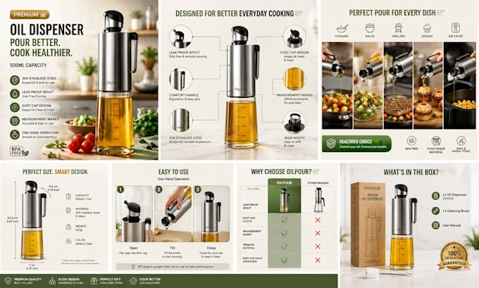 design modern amazon product listing and a content