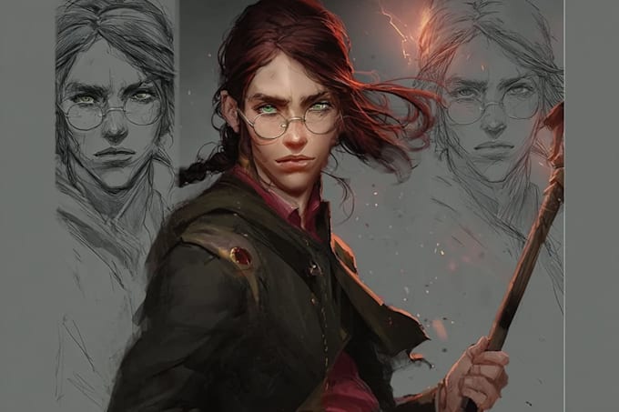 draw a realistic character concept art