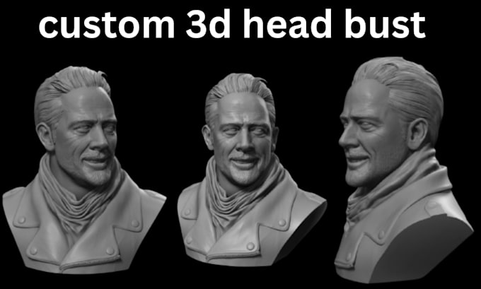 sculpt a realistic 3d head model, bust, or portrait for printing