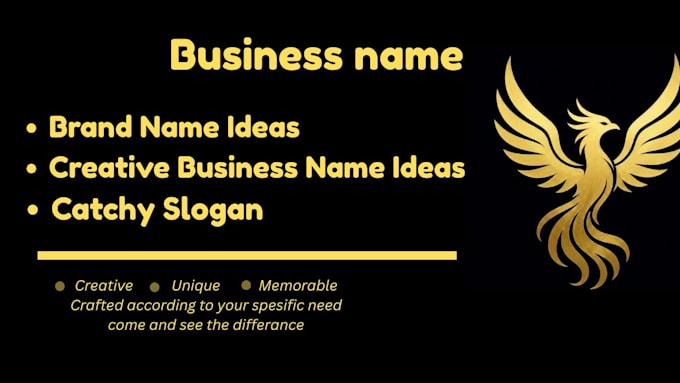 create unique business name and catchy slogan for your brand