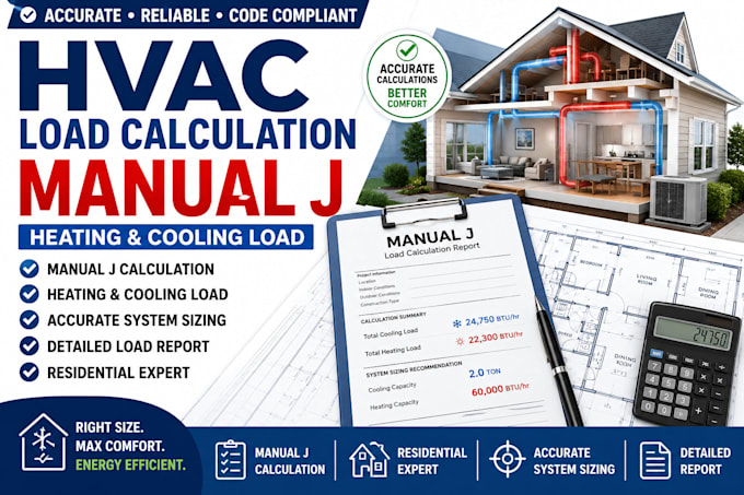 manual j calculation hvac load calculation and cooling load