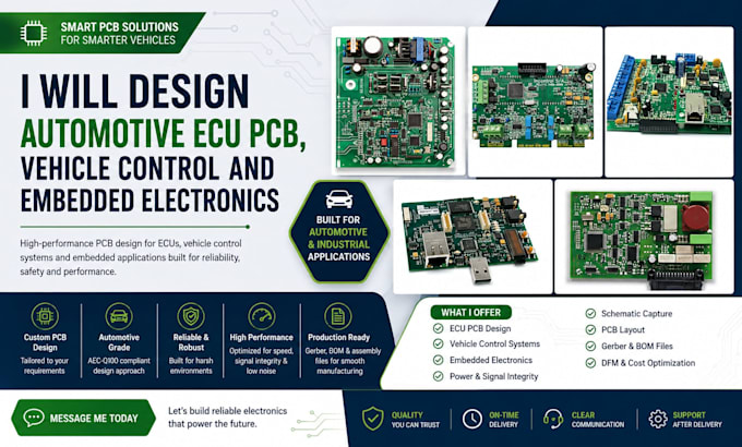 design automotive ecu pcb, vehicle control and embedded electronics