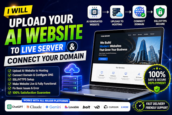 upload your ai website to hosting and make it live