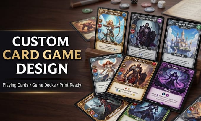 design custom card games, printable card deck, playing cards