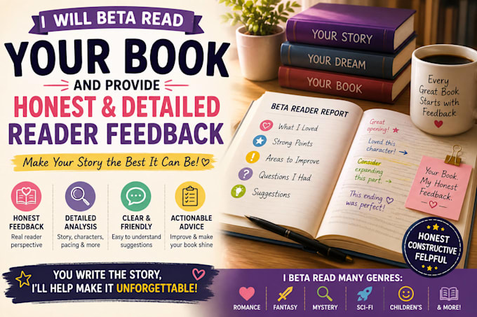 beta read book and provide honest detailed reader feedback