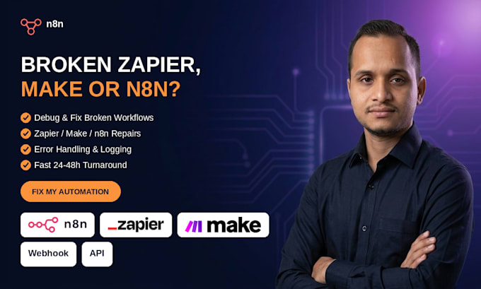 fix your broken zapier, make, or n8n automation