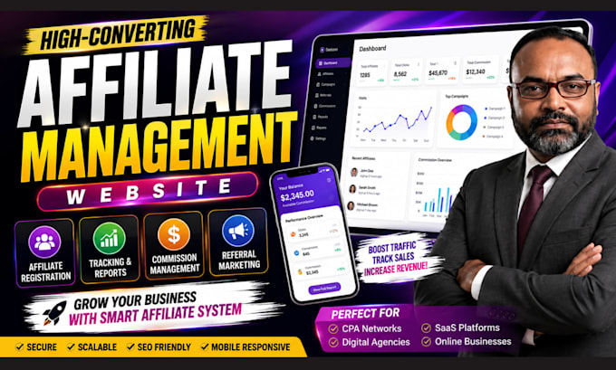 build a custom affiliate management and tracking website