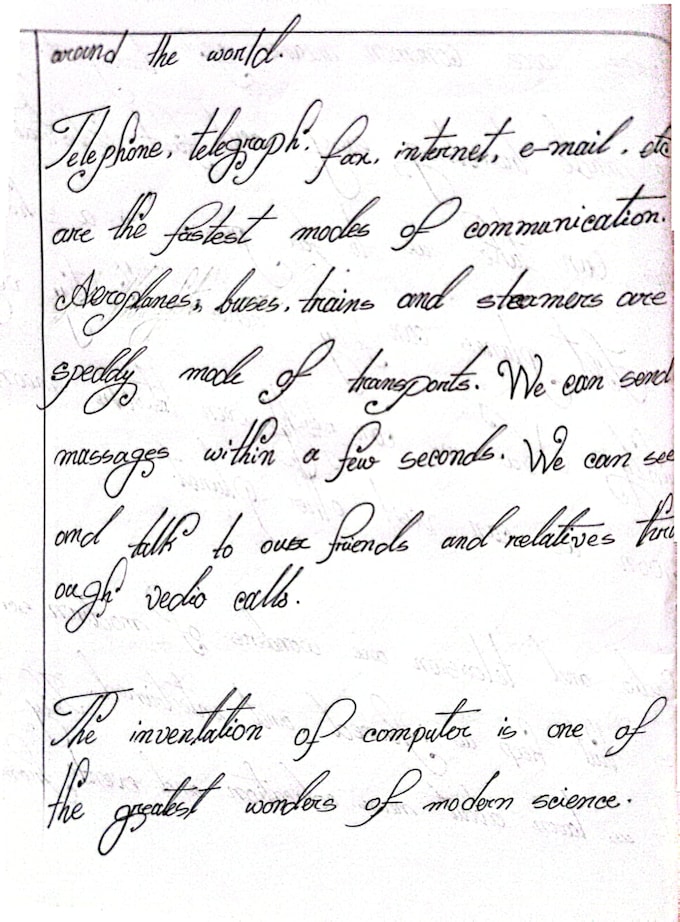 do neat hand writting ,hand witten letter