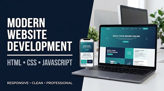 build a custom responsive website with HTML CSS and javascript